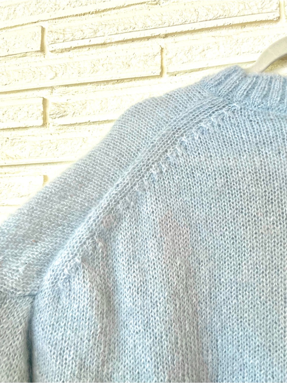 COS Mohair Wool Oversized Jumper M Light Blue Crewneck Cozy Sweater Minimalist - Picture 7 of 13